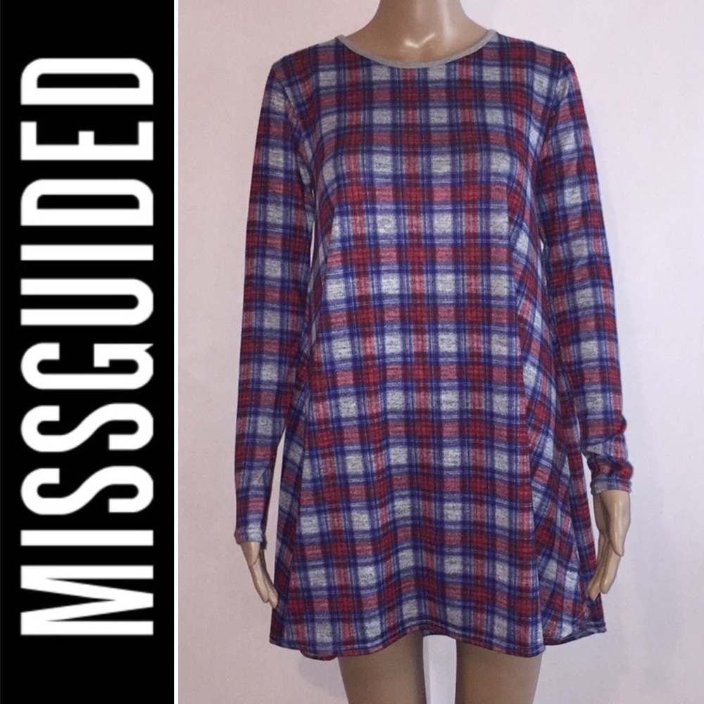 MISSGUIDED Check Plaid Dress